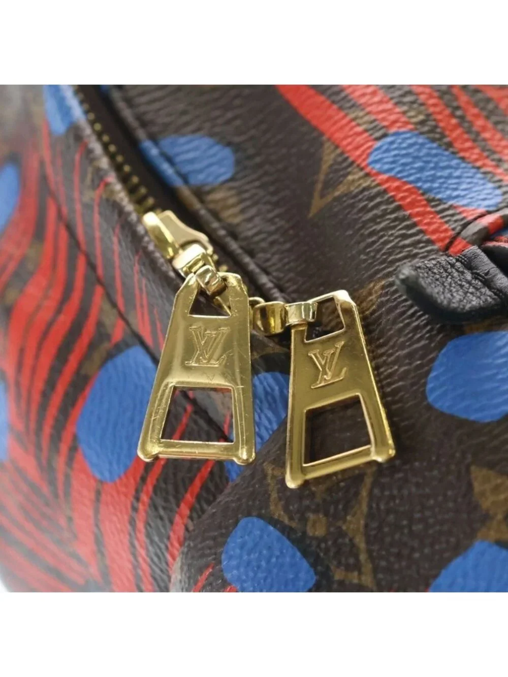 Louis Vuitton Jungle Dot Palm Springs PM Backpack Brown Red Leather Gold
